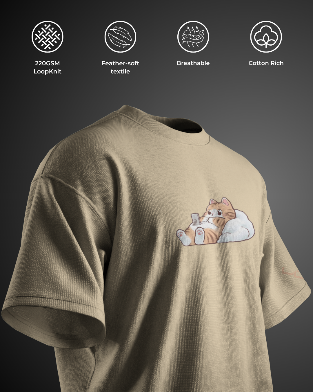 Sleepy Kitty - Oversized Tee