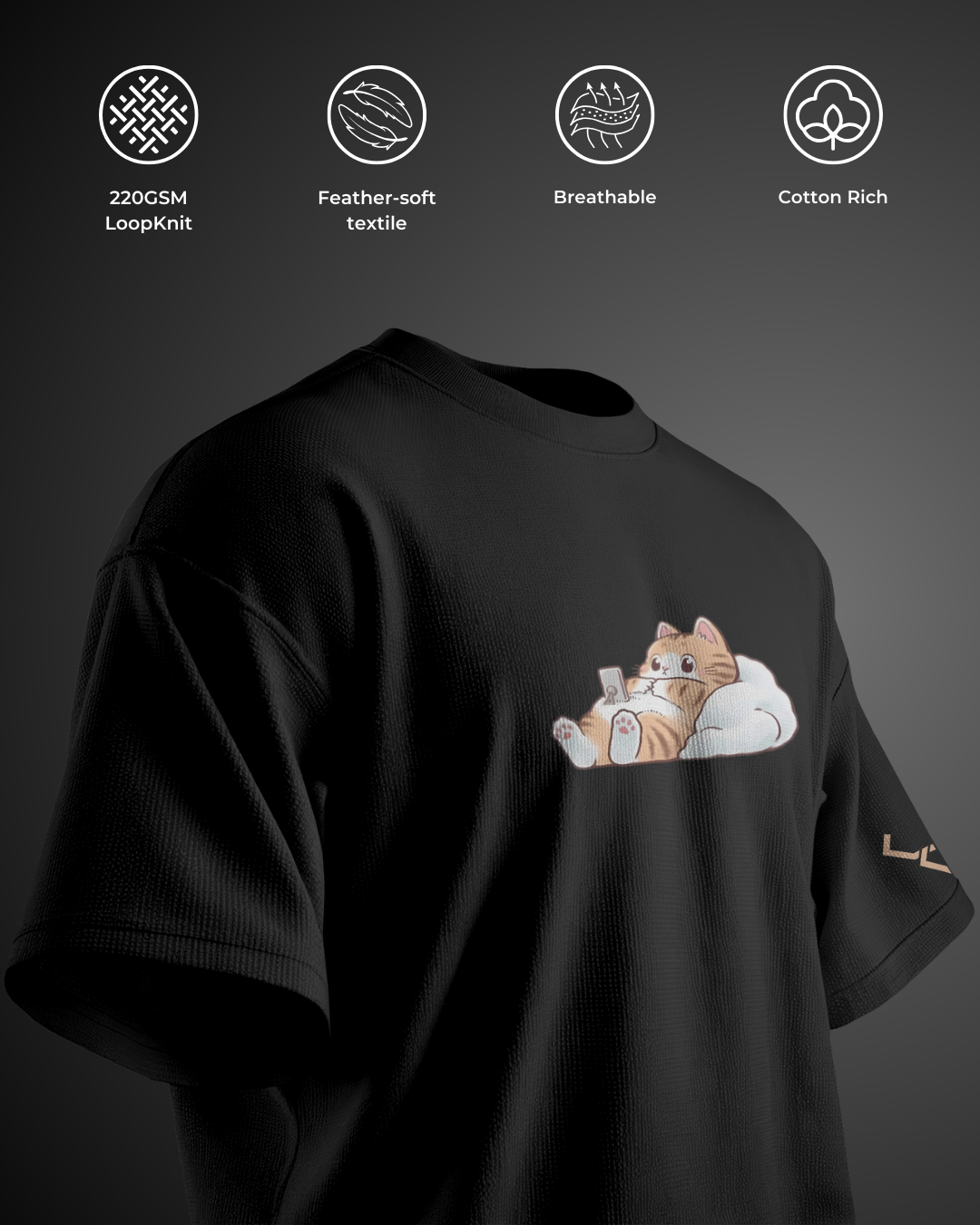 Sleepy Kitty - Oversized Tee