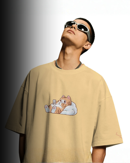Sleepy Kitty - Oversized Tee