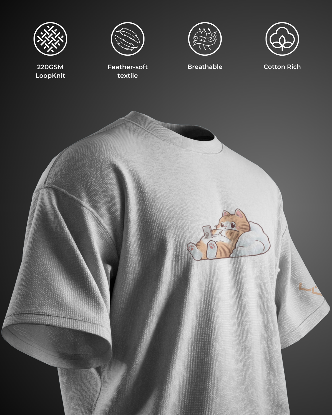 Sleepy Kitty - Oversized Tee