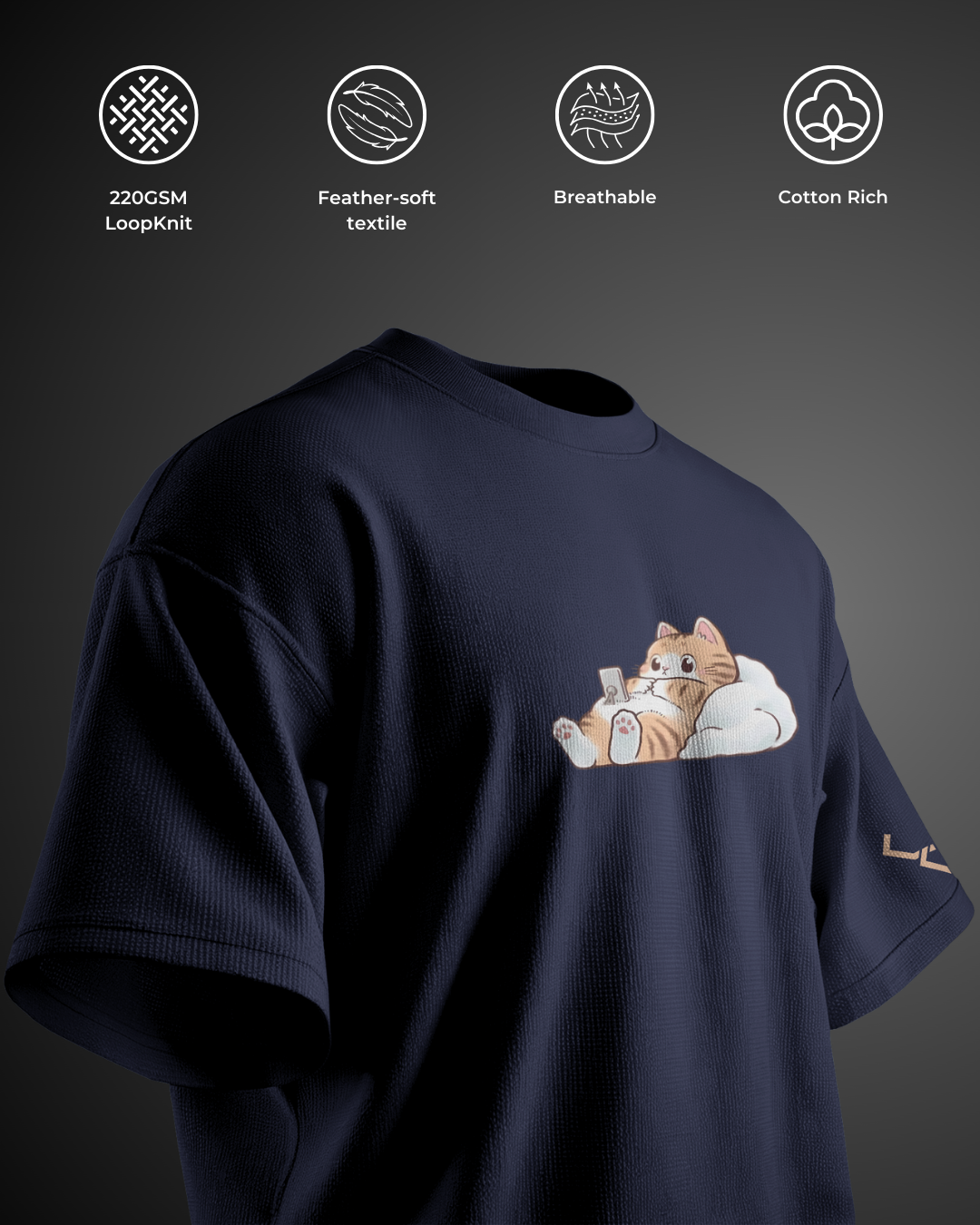 Sleepy Kitty - Oversized Tee
